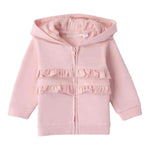 Minibanda Felpa Tinta Unita con Zip E Cappuccio per Neonata 3B707 ROSA MINIBANDA 