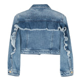 Miss Blumarine Giubbino In Denim Tinta Unita per Bambina IA4040 BLU MISS BLUMARINE 