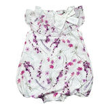 Miss Blumarine Pagliaccetto Tinta Unita con Stampa Fiori per Neonata IA4124 BIANCO MISS BLUMARINE 