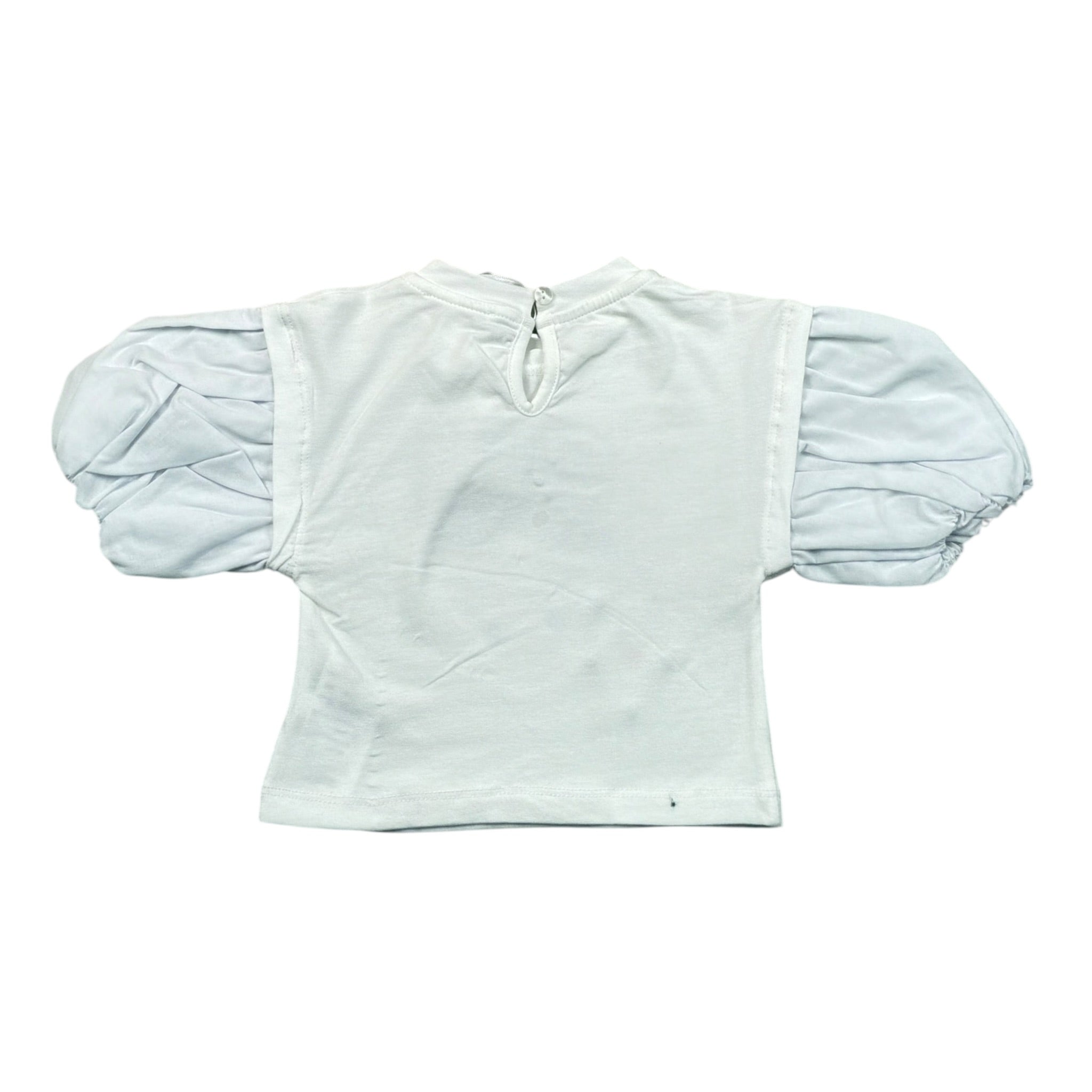 Miss Grant T-Shirt Girocollo tinta unita con Stampa Bianco per Neonata MG1235N BIANCO MISS GRANT 