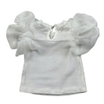 Miss Grant T-Shrit Girocollo Tinta Unita con Applicazioni per Neonata MG1244 BIANCO MISS GRANT 
