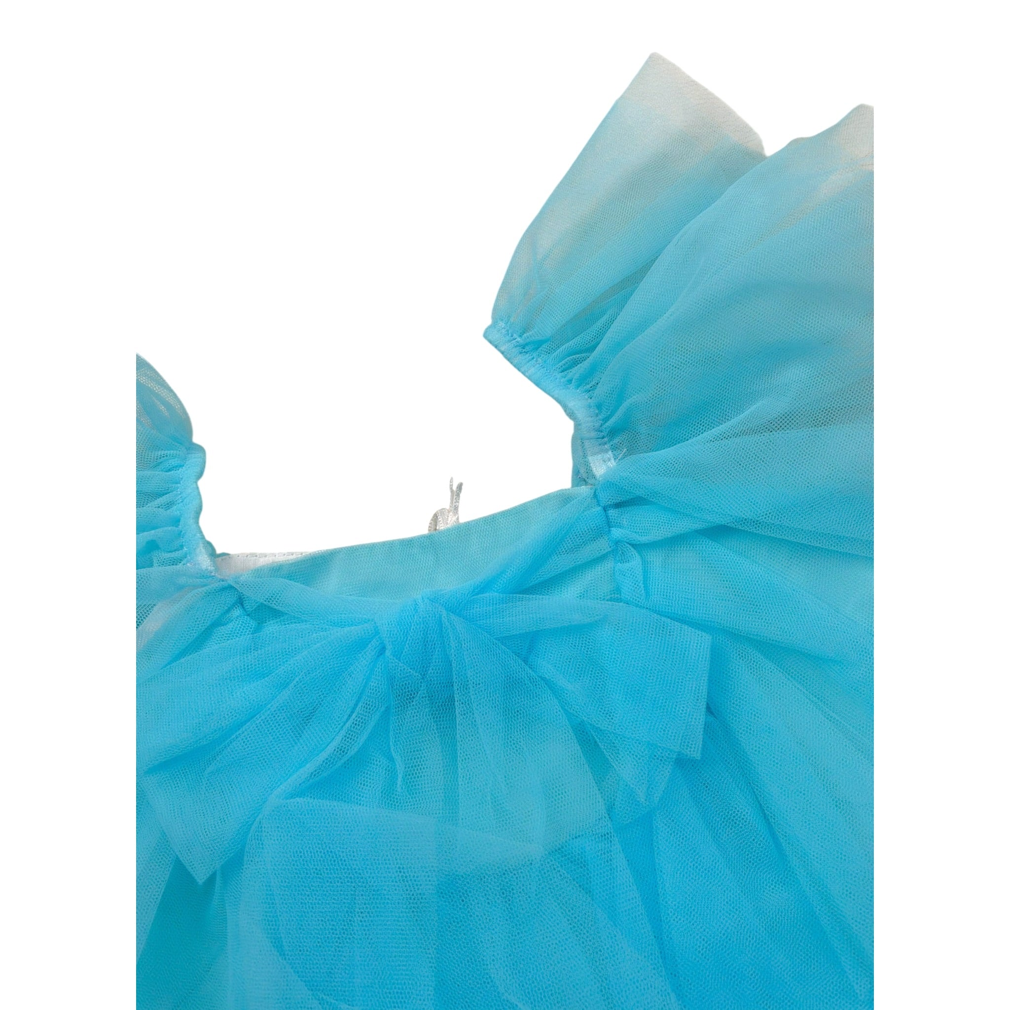 Miss Grant Top tinta unita con Tulle Azzurro per Bambina MG1270J AZZURRO MISS GRANT 