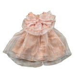 Miss Grant Abito Giromanica tinta unita con Fiocco Rosa per Bambina MG1276 ROSA MISS GRANT 