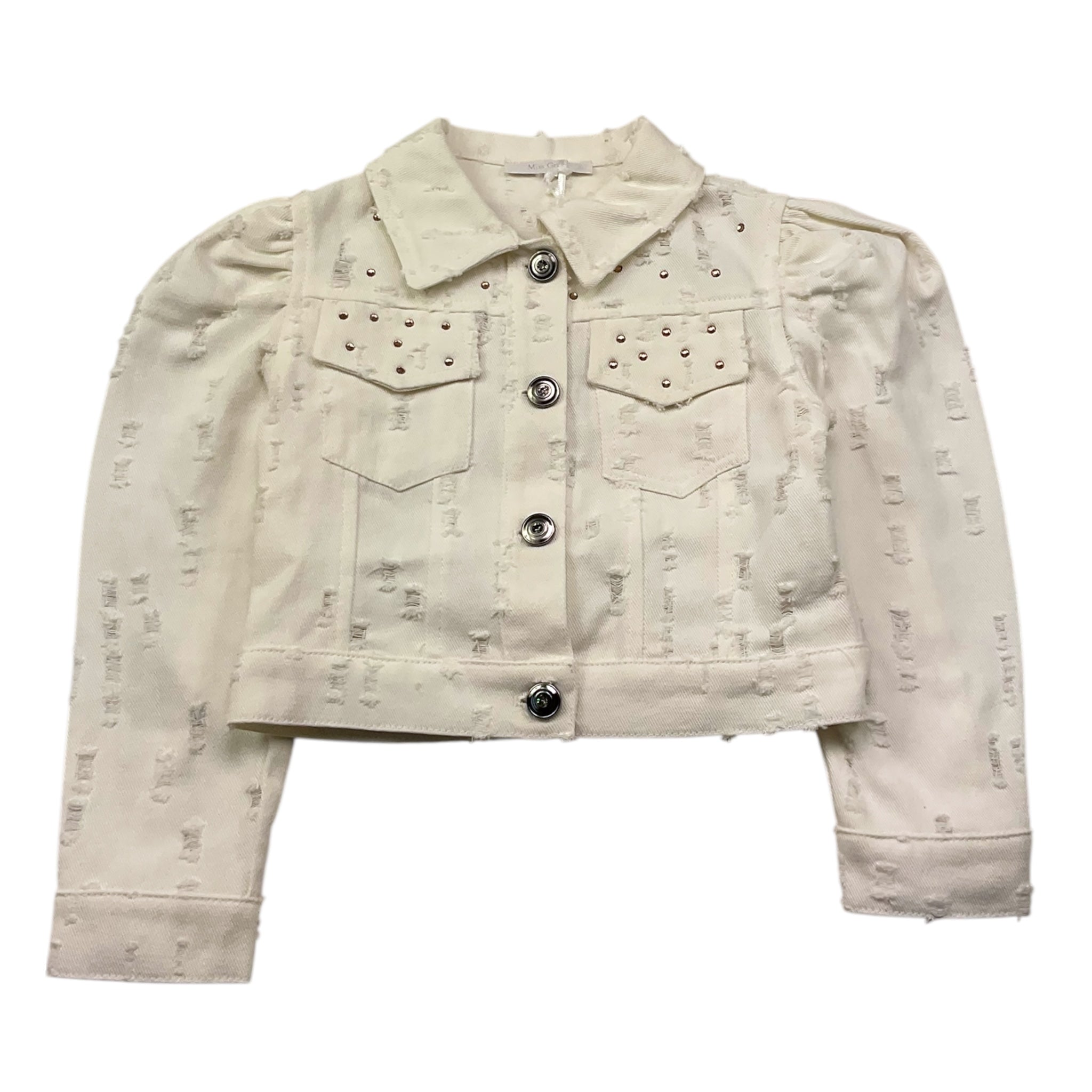 Miss Grant Giubbino In Denim Tinta Unita per Bambina MG1279 PANNA MISS GRANT 