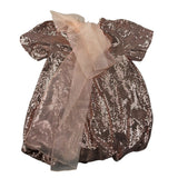 Miss Grant Abito Mezza Manica Paillettato per Bambina MG1288 ROSA MISS GRANT 