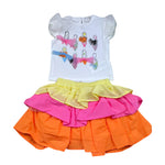 Miss Grant Completo 2 Pezzi Gonna-T-Shirt per Neonata MG1307 BIANCO MISS GRANT 