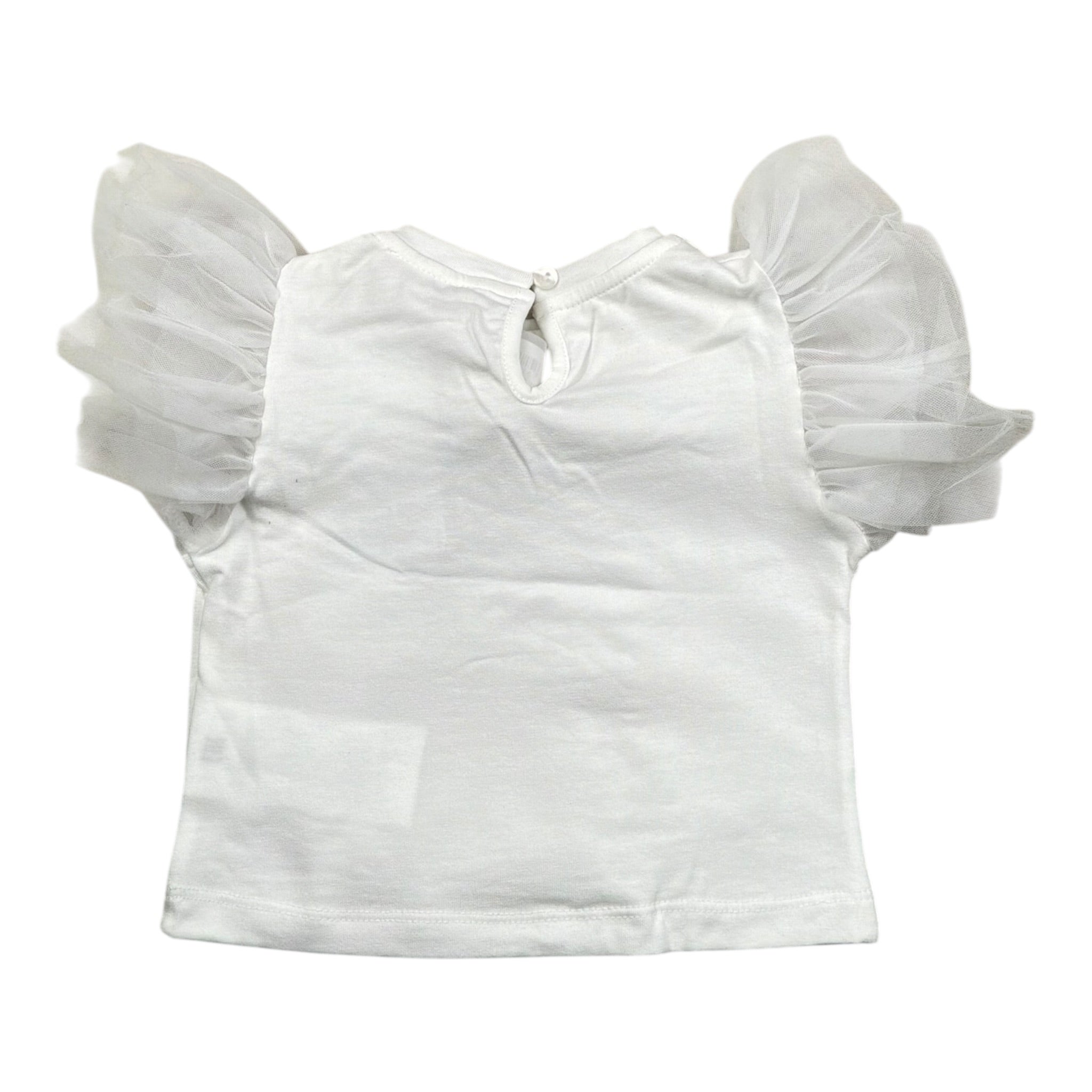 Miss Grant T-Shirt Girocollo tinta unita con Applicazioni Bianco per Neonata MG1335X BIANCO MISS GRANT 