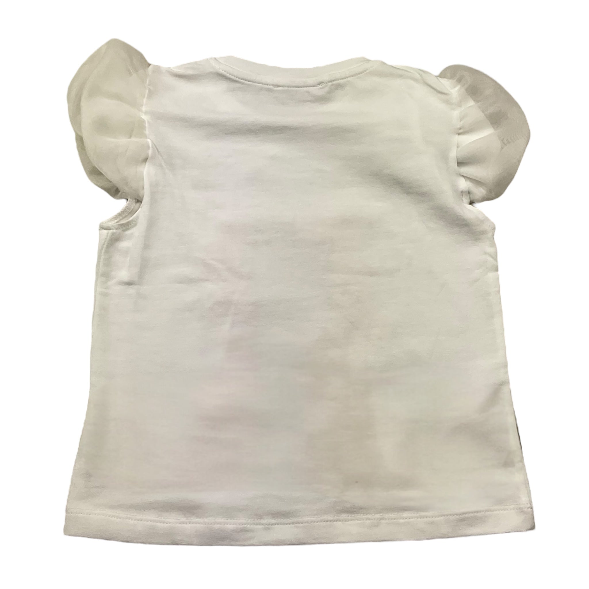 Miss Grant T-Shirt Girocollo Tinta Unita con Stampa In Contrasto per Bambina MG1336J BIANCO MISS GRANT 