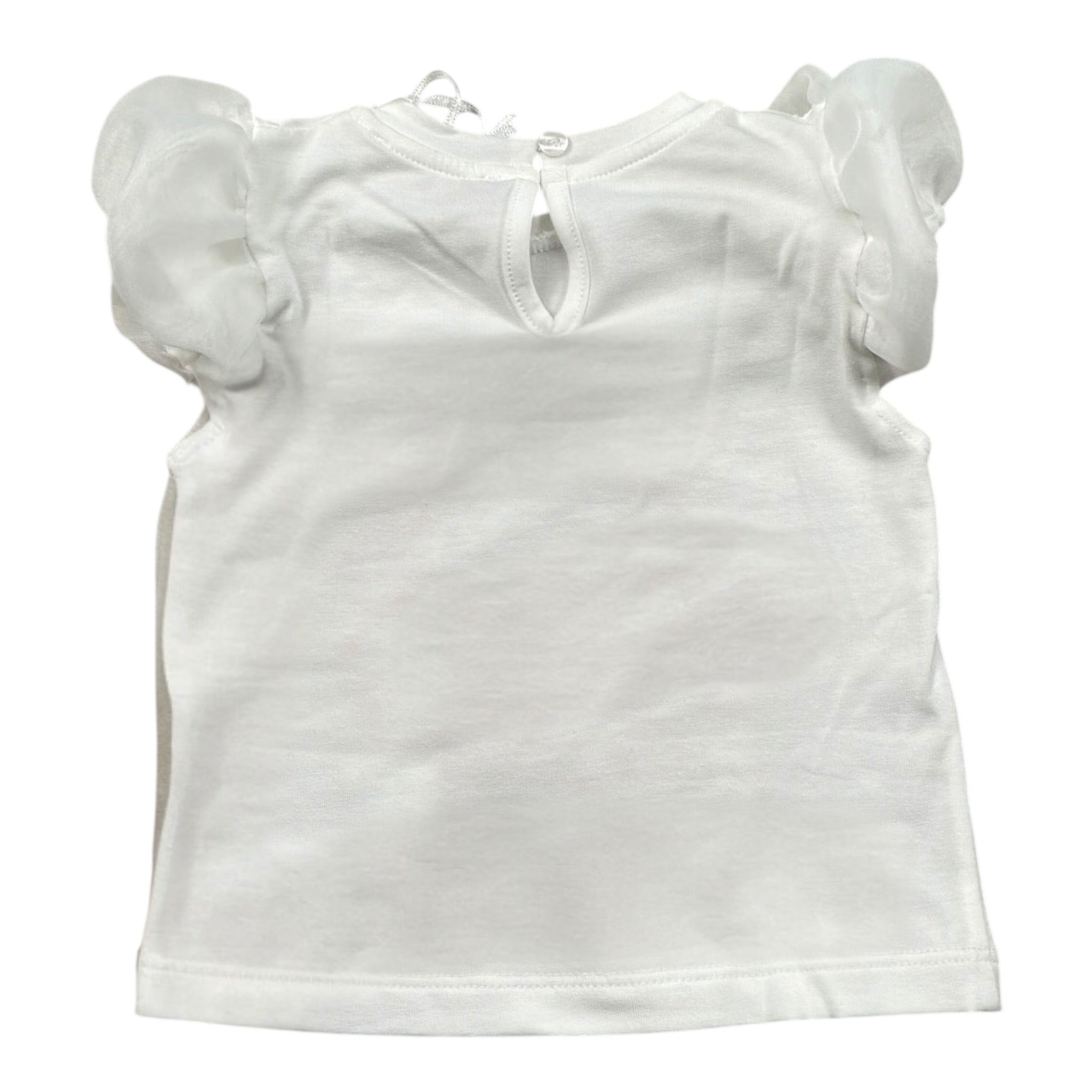 Miss Grant T-Shirt Girocollo tinta unita con Stampa In Contrasto Bianco per Neonata MG1336XX BIANCO MISS GRANT 