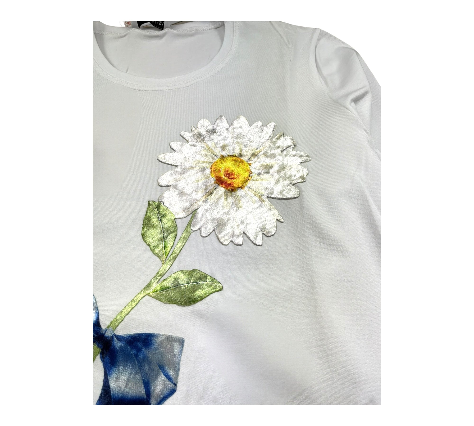 Monnalisa Shirt Girocollo Tinta Unita con Stampa per Bambina 113605A2 BIANCO MONNALISA 