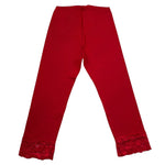 Monnalisa Leggins Tinta Unita con Ricami per Bambina 117402A1 ROSSO MONNALISA 