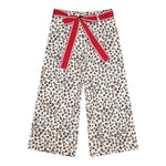 Monnalisa Pantalone Tinta Unita con Fantasia Maculata per Bambina 11E421 BIANCO MONNALISA 