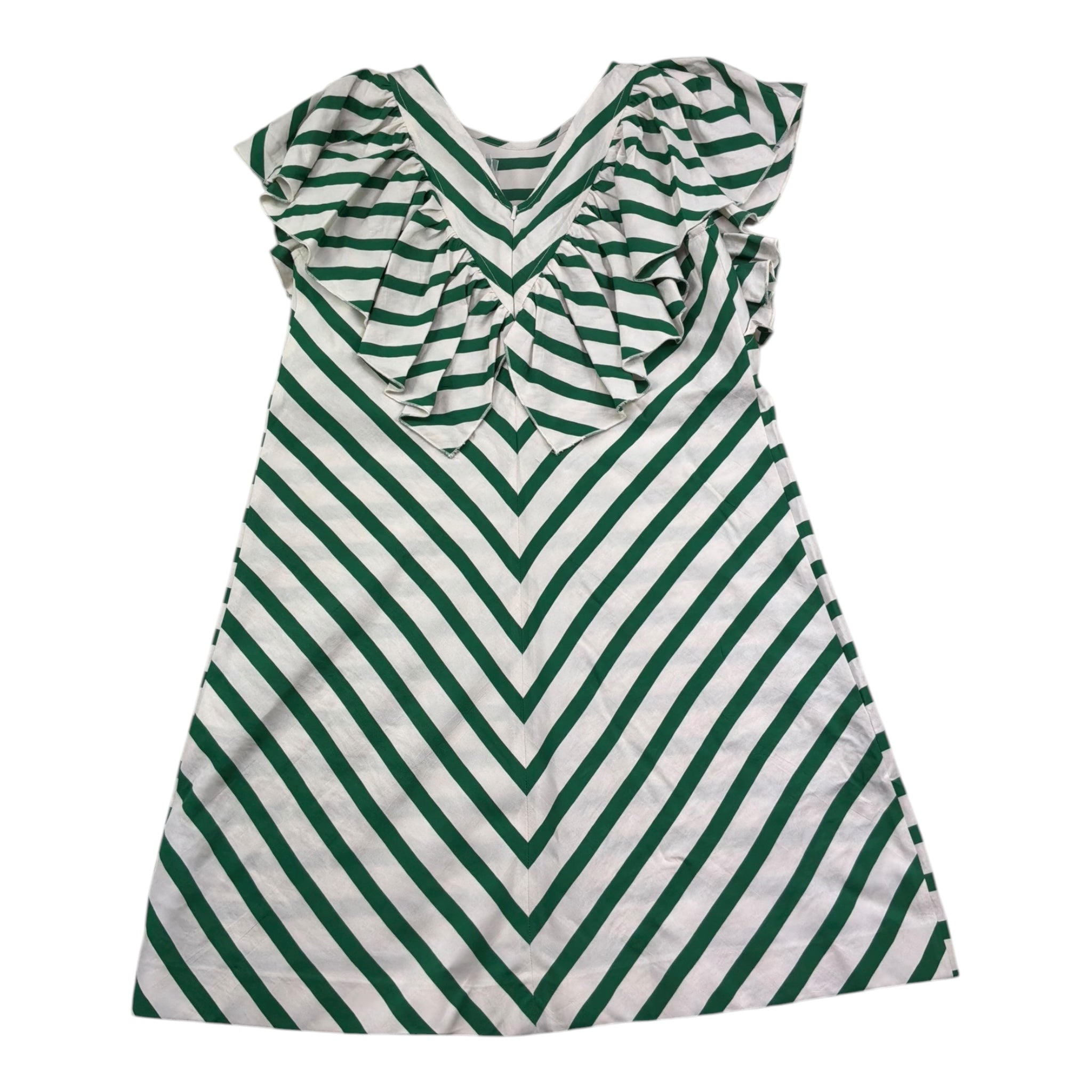 Monnalisa Abito Mezza Manica Fantasia A Righe per Bambina 177903 VERDE MONNALISA 