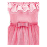 Monnalisa Abito Tinta Unita con Tulle per Neonata 17C905N ROSA MONNALISA 