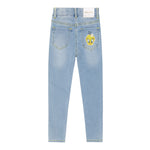 Monnalisa Jeans Tinta Unita con Girovita Regolabile per Bambina 199400 AZZURRO MONNALISA 