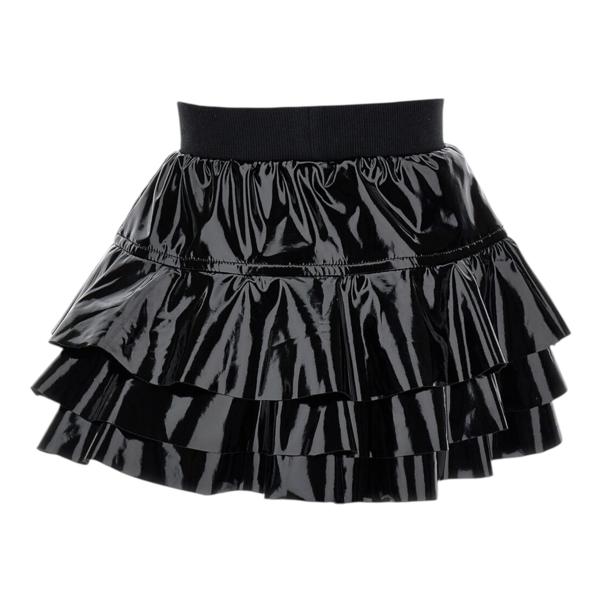Monnalisa Gonna Tinta Unita In Ecopelle per Bambina 19D704 NERO MONNALISA 