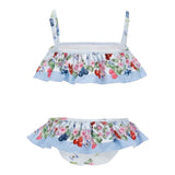 Monnalisa Costume 2 Pezzi Fascia-Slip Tinta Unita con Stampa per Neonata 19E077N AZZURRO MONNALISA 