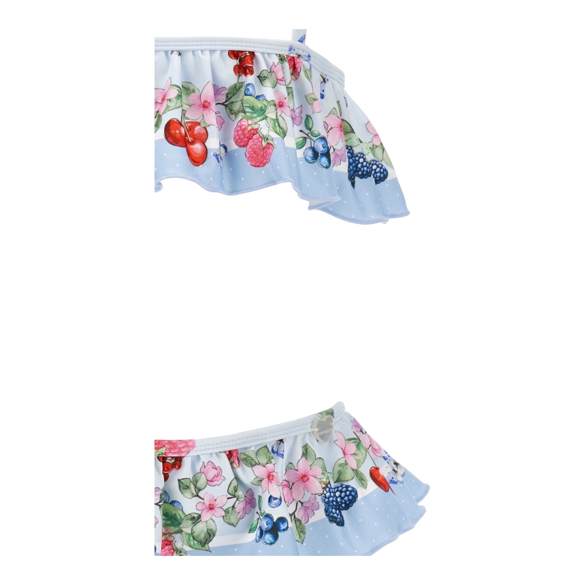 Monnalisa Costume 2 Pezzi Fascia-Slip Tinta Unita con Stampa per Neonata 19E077N AZZURRO MONNALISA 