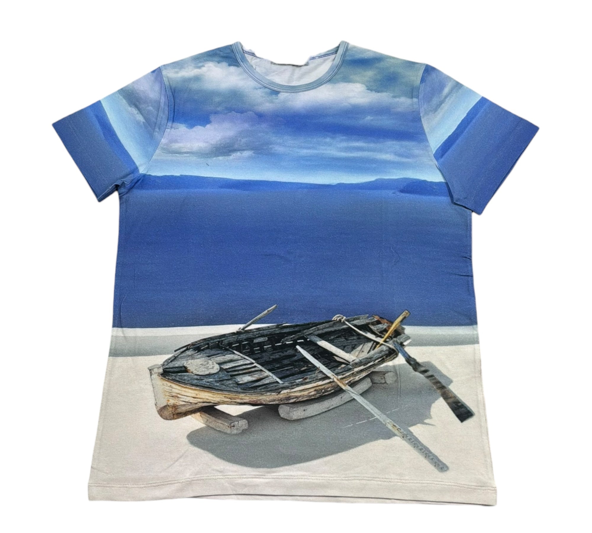 Monnalisa T-Shirt Girocollo Tinta Unita con Stampa per Bambino 257606 AZZURRO MONNALISA 