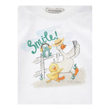 Monnalisa T-Shirt Girocollo Tinta Unita con Stampa per Neonato 28E603 BIANCO MONNALISA 