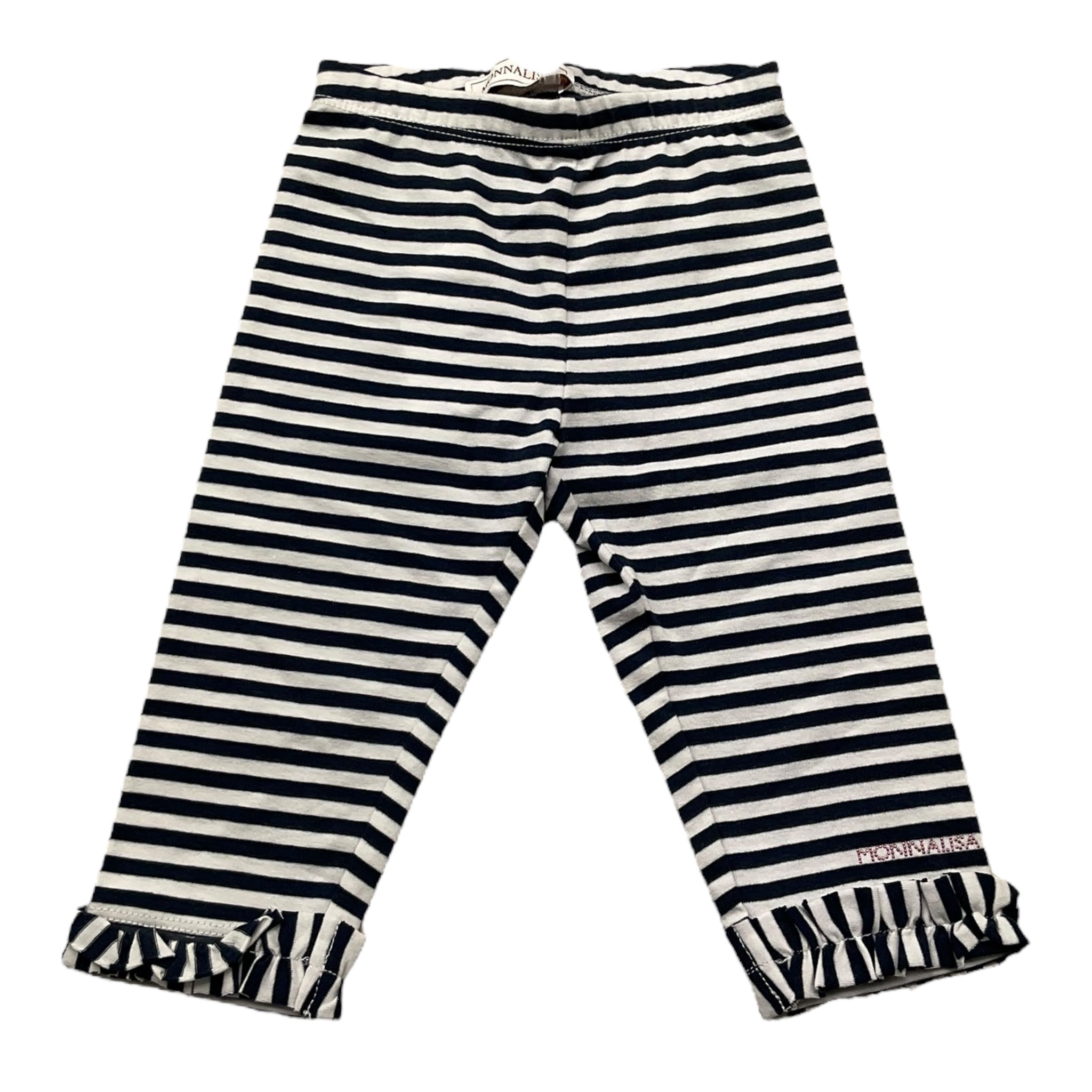 Monnalisa Leggins Fantasia A Righe per Neonata 31A414 BIANCO/BLU MONNALISA 