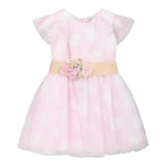 Monnalisa Abito Mezza Manica Tinta Unita In Tulle per Neonata 31A907 ROSA MONNALISA 