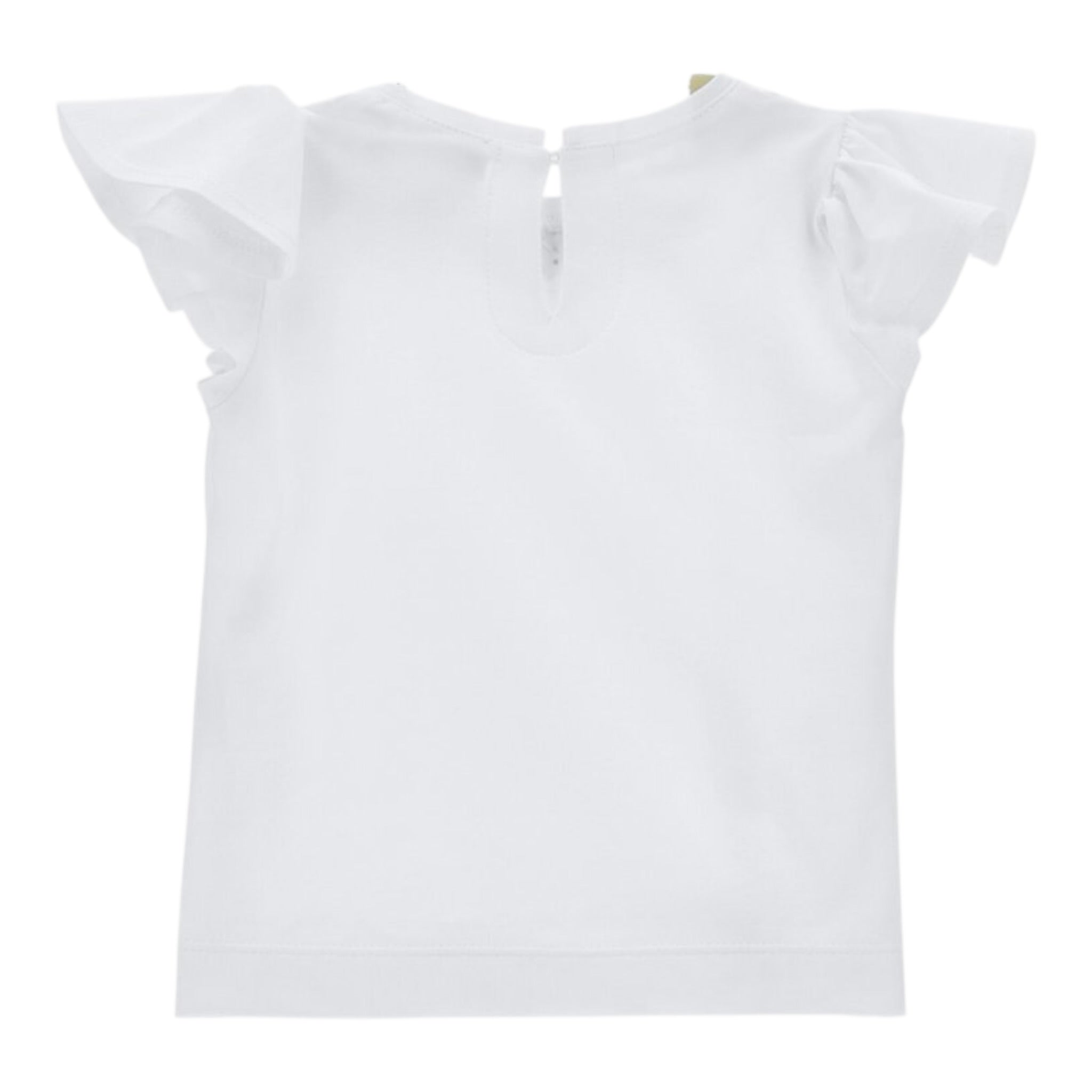 Monnalisa T-Shirt Girocollo Tinta Unita con Applicazioni per Bambina 31E613X BIANCO MONNALISA 