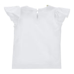Monnalisa T-Shirt Girocollo Tinta Unita con Applicazioni per Neonata 31E613XN BIANCO MONNALISA 