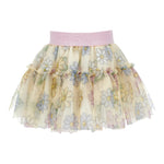 Monnalisa Gonna Tinta Unita In Tulle con Stampa Fiori per Neonata 31E702X GIALLO MONNALISA 