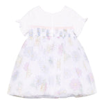 Monnalisa Abito Mezza Manica con Gonna Tulle per Bambina 31E906J BIANCO MONNALISA 