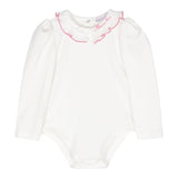 Monnalisa Body Tinta Unita con Colletto per Neonata 37D300 BIANCO MONNALISA 