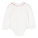 Monnalisa Body Tinta Unita con Colletto per Neonata 37D300 BIANCO MONNALISA 