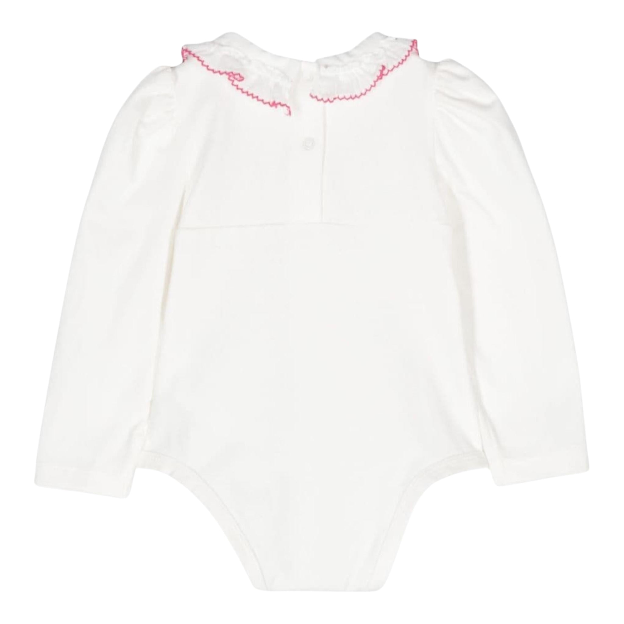 Monnalisa Body Tinta Unita con Colletto per Neonata 37D300 BIANCO MONNALISA 