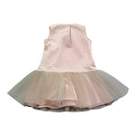Monnalisa Abito Giromanica Tinta Unita con Tulle per Neonata 398905 ROSA MONNALISA 