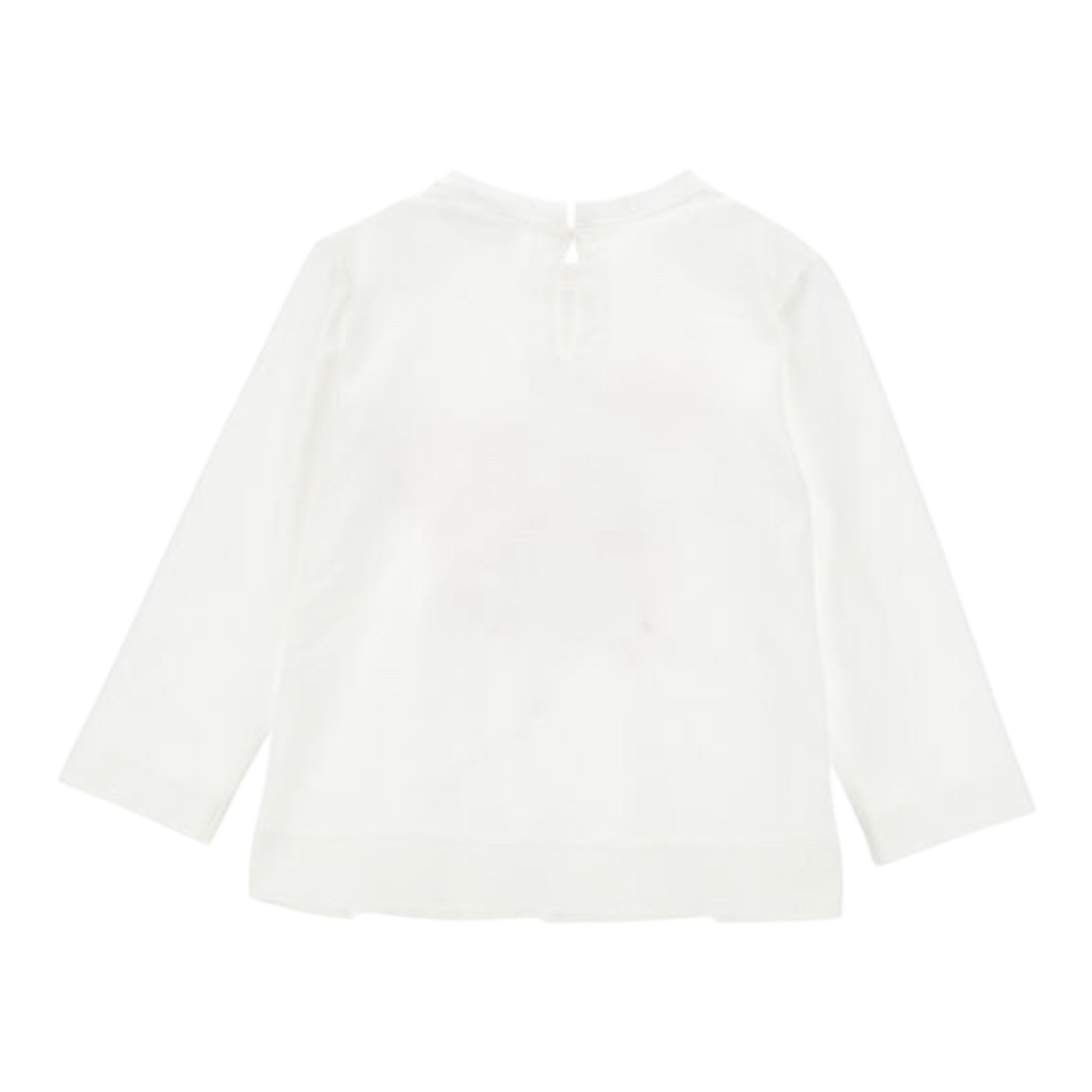 Monnalisa Shirt Tinta Unita con Stampa E Brillantini per Bambina 39D626J BIANCO MONNALISA 