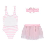 Monnalisa Set Costume 3 Pezzi Costume-Fascia-Gonna per Neonata 39E042 ROSA MONNALISA 