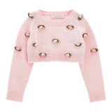 Monnalisa Maglia Tinta Unita con Applicazioni per Neonata 39E606 ROSA MONNALISA 