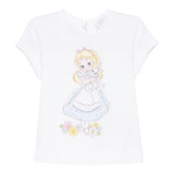 Monnalisa T-Shirt Girocollo Tinta Unita con Stampa per Neonata 39E614 BIANCO MONNALISA 