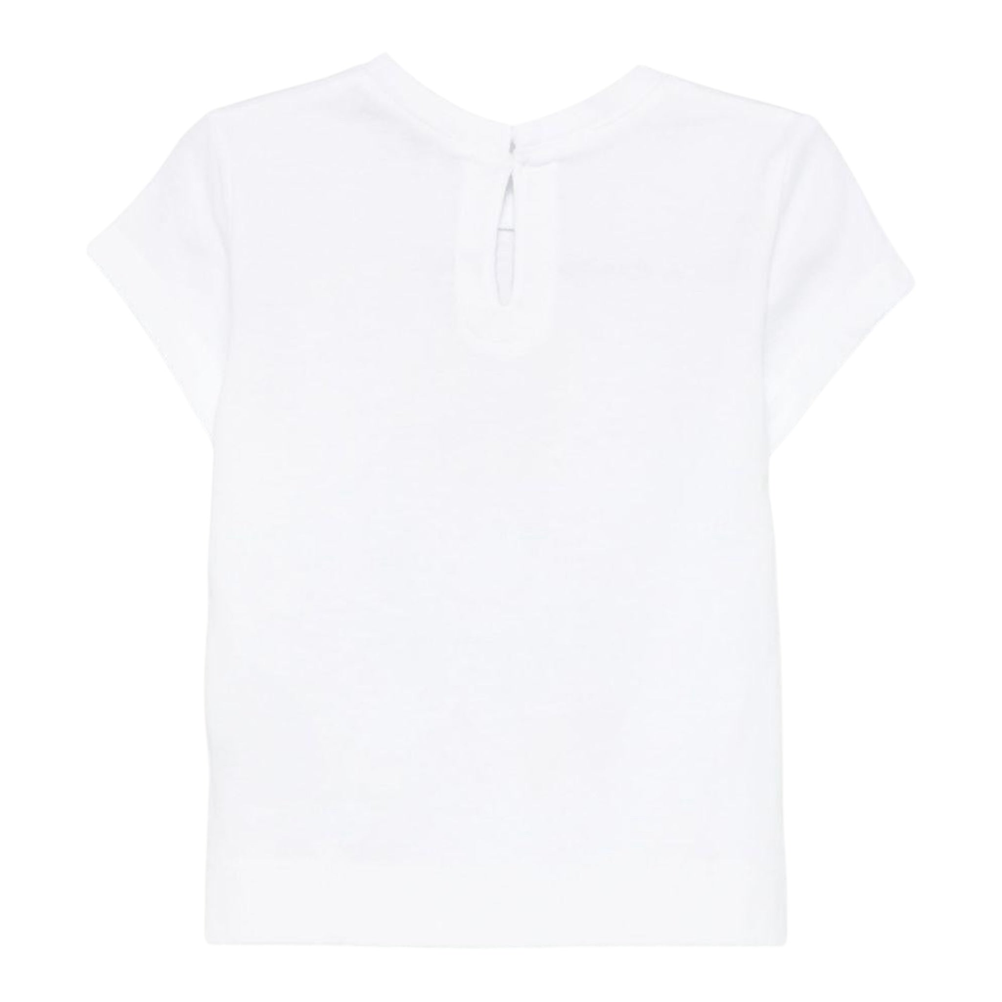 Monnalisa T-Shirt Girocollo Tinta Unita con Stampa per Neonata 39E614 BIANCO MONNALISA 