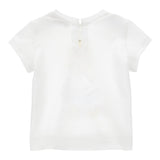 Monnalisa T-Shirt Girocollo Tinta Unita con Stampa per Neonata 39E614X BIANCO MONNALISA 