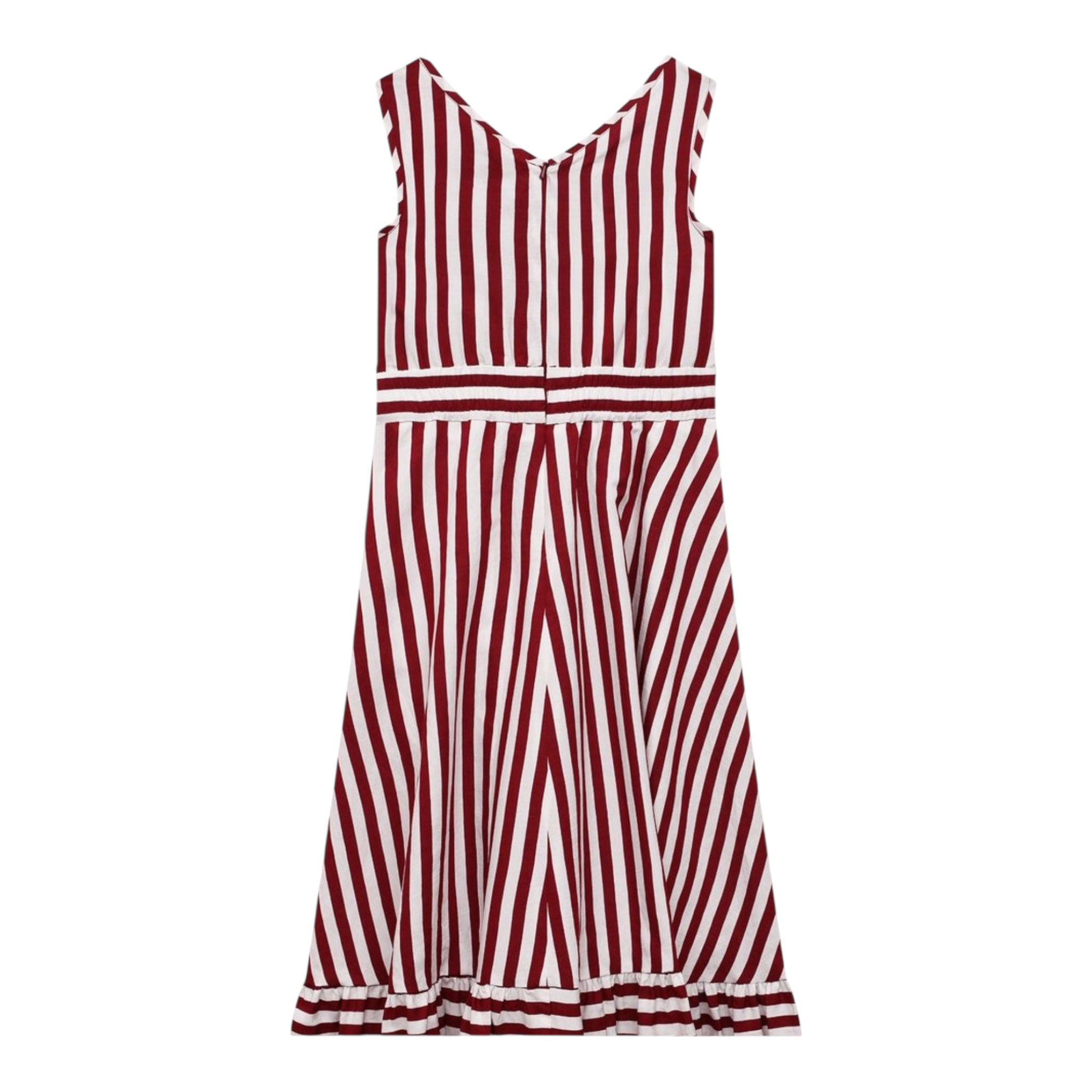 Monnalisa Abito Bicolore con Fantasia A Righe per Bambina 417909 BIANCO/ROSSO MONNALISA 