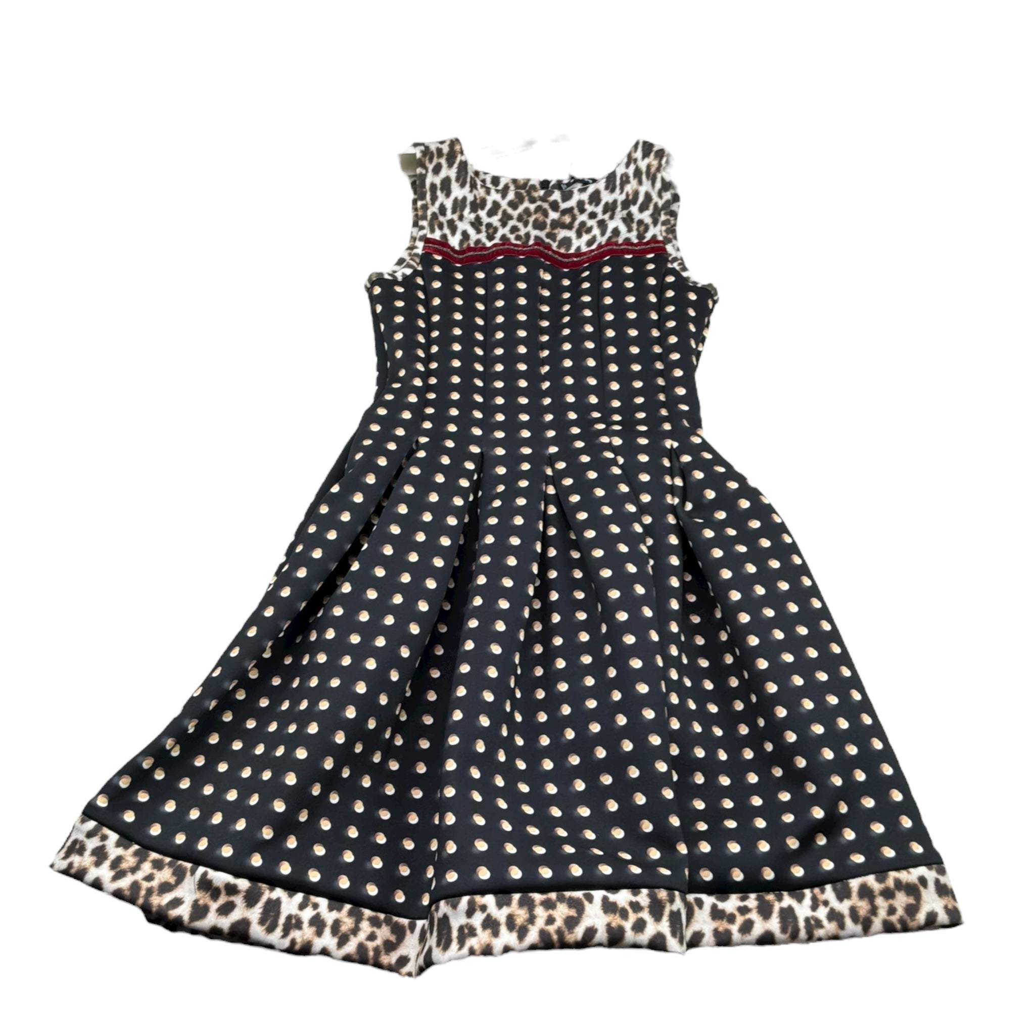 Monnalisa Abito Cerimonia Giromanica con Fantasia per Bambina 418906 NERO MONNALISA 