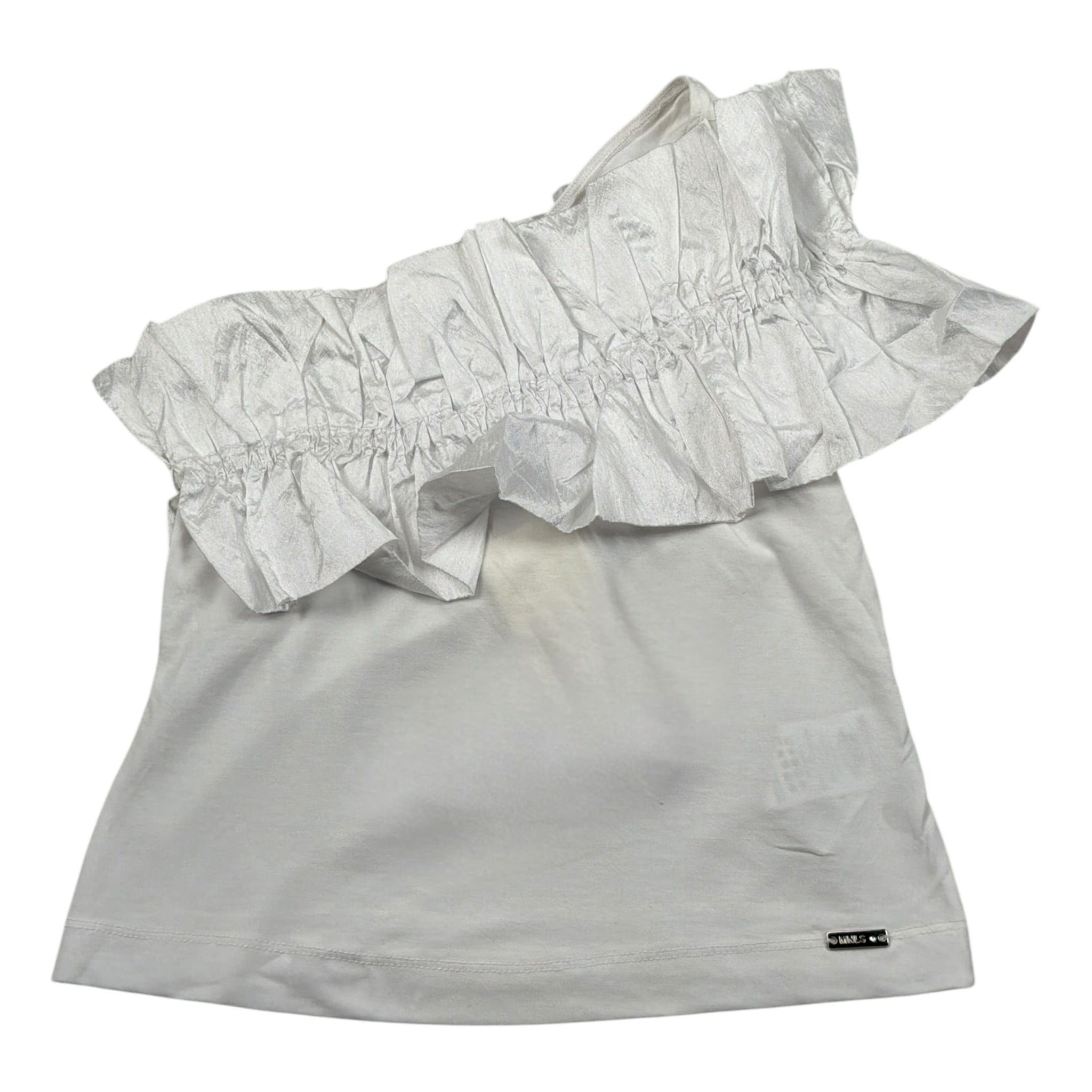 Monnalisa T-Shirt Monospalla tinta unita Bianco per Bambina 41A304 BIANCO MONNALISA 