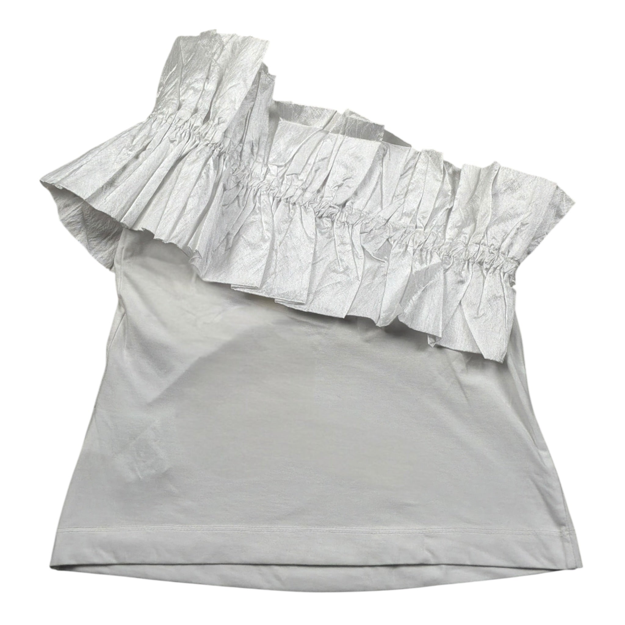 Monnalisa T-Shirt Monospalla tinta unita Bianco per Bambina 41A304 BIANCO MONNALISA 