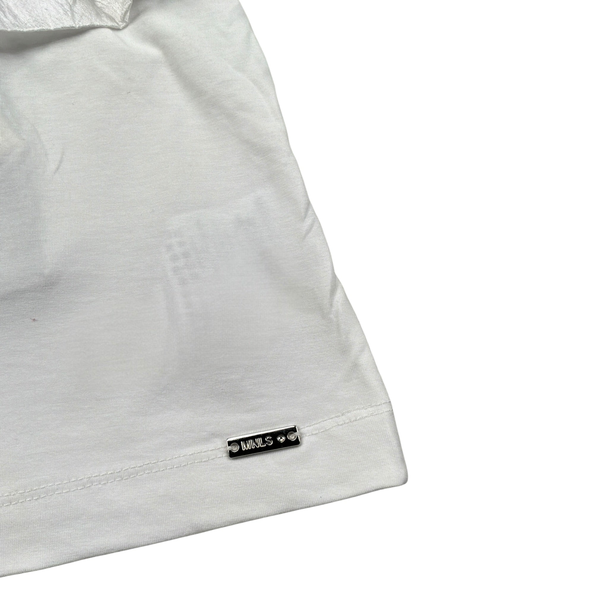 Monnalisa T-Shirt Monospalla tinta unita Bianco per Bambina 41A304 BIANCO MONNALISA 