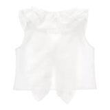 Monnalisa Camicia Giromanica Tinta Unita con Rouches per Bambina 41E302 BIANCO MONNALISA 