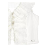 Monnalisa Camicia Giromanica Tinta Unita con Rouches per Bambina 41E302 BIANCO MONNALISA 