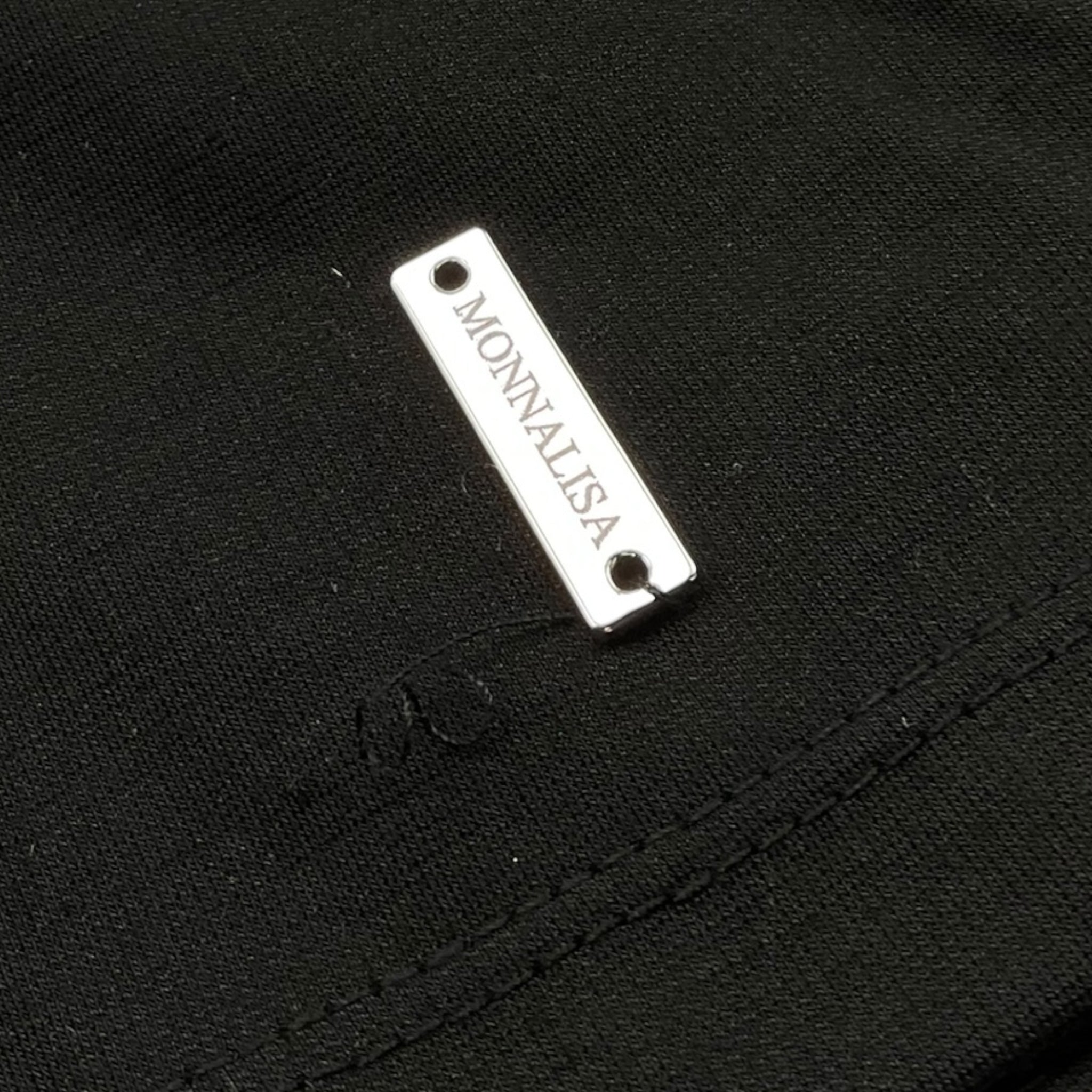 Monnalisa t-shirt Tinta Unita con Cappuccio E Trasparenze per Bambina 41E611 NERO MONNALISA 
