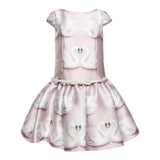 Monnalisa Abito Tinta Unita con Stampa per Bambina 711914 ROSA MONNALISA 