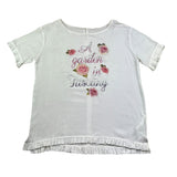 Monnalisa Maxi T-Shirt Tinta Unita con Stampa per Bambina 791610A5 BIANCO MONNALISA 